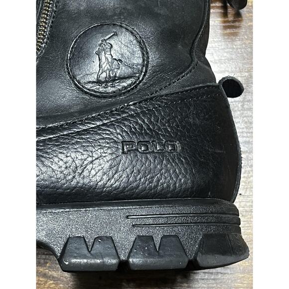 Polo Ralph Lauren Boots Mens Size 12 Andres Leather Duck Hiking Zip Lace Up - Picture 4 of 10